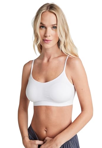 Jockey Modern Micro Seamfree Bralette – Damen BH ohne Bügel, gepolstertes Bustier mit herausnehmbaren Cups, Nahtlose Unterwäsche, schmale verstellbare Träger, in Weiß von Jockey