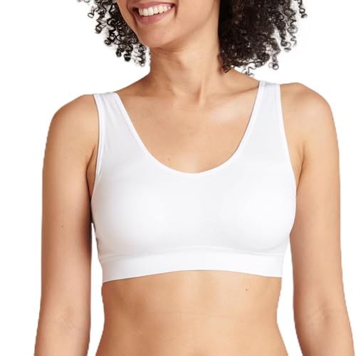 Jockey Modern Micro Seamfree Padded Bralette - gepolsterter Damen BH ohne Bügel, Bustier mit herausnehmbaren Cups, ohne störende Nähte, in Weiß von Jockey