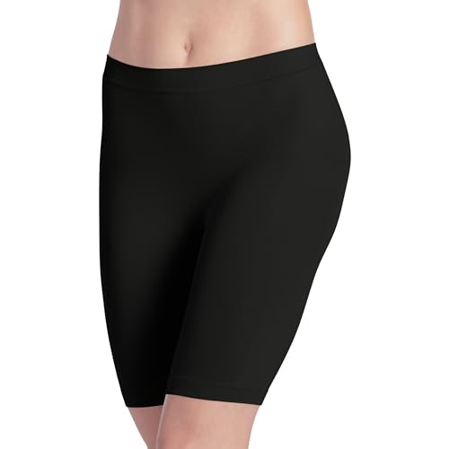 Jockey Skimmies Slipshort – Nahtlose Radlerhose für Frauen - mit langem Bein, Anti-Reibungs-Hose aus atmungsaktivem Mikrofaserstoff, Shorts mit hohem Bund, in Schwarz Jockey Skimmies Slipshort – Nahtlose Radlerhose für Frauen - mit langem Bein, Anti-Reibungs-Hose aus atmungsaktivem Mikrofaserstoff, Shorts mit hohem Bund, in Schwarz von Jockey