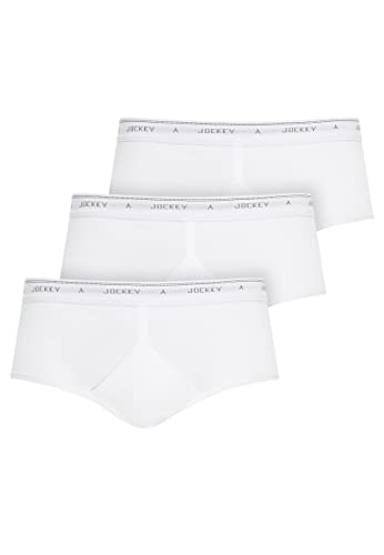 Jockey UK Classic Cotton Rib Y-Front Brief 3er-Pack in Weiß, Größe 32 von Jockey