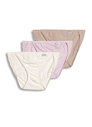 Jockey Women's Underwear Elance String Bikini - 3 Pack, white/pale cosmetic/pink shadow, 5 von Jockey