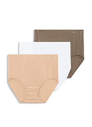 Jockey Women's Underwear No Panty Line Promise Brief - 3 Pack, White/Light/Deep Beige, 9 von Jockey