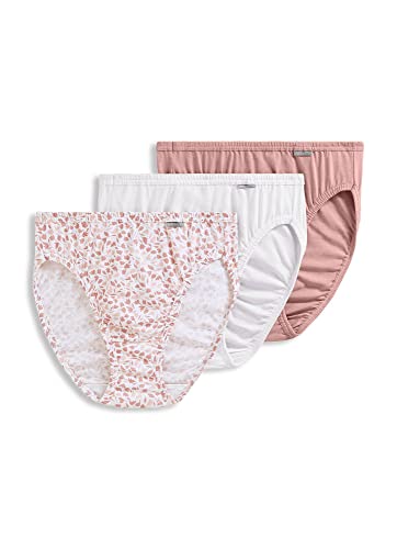 Jockey Women's Underwear Plus Size Elance French Cut - 3 Pack, Diamond White/Prim Floral/Earth Rose, 9 von Jockey