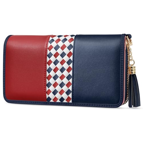 Jocose Moose Damen Geldbörse, große Kapazität Kunstleder Brieftasche, Reißverschluss RFID Geldbörse mit Quaste Anhänger, 12 Kartenfächer und Münzfach von Jocose Moose