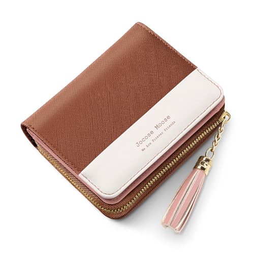 Jocose Moose Damen Geldbörse - Grün - Modernes Kunstleder mit Quaste und RFID-Schutz - 4 Kartenfächer, ID-Fenster, Geldschein- und Münzfach - Perfekt für Damen, Einkaufen, Reisen und Alltag von Jocose Moose