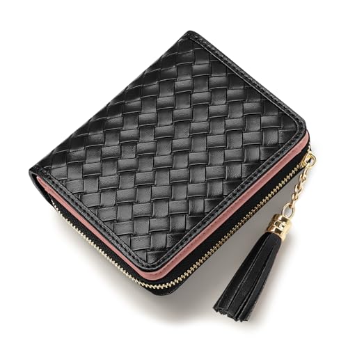 Jocose Moose Damen Geldbörse - Grün - Modernes Kunstleder mit Quaste und RFID-Schutz - 4 Kartenfächer, ID-Fenster, Geldschein- und Münzfach - Perfekt für Damen, Einkaufen, Reisen und Alltag von Jocose Moose