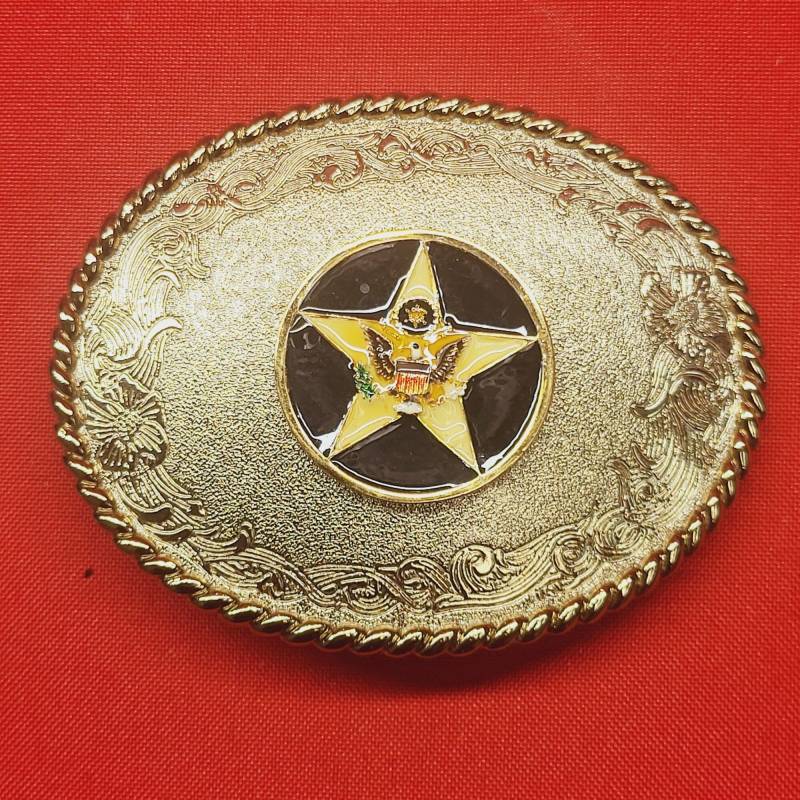 Vintage Raintree 1978 Gürtelschnalle Geprägtes Präsidialsiegel in Goldton von JodamelTreasures