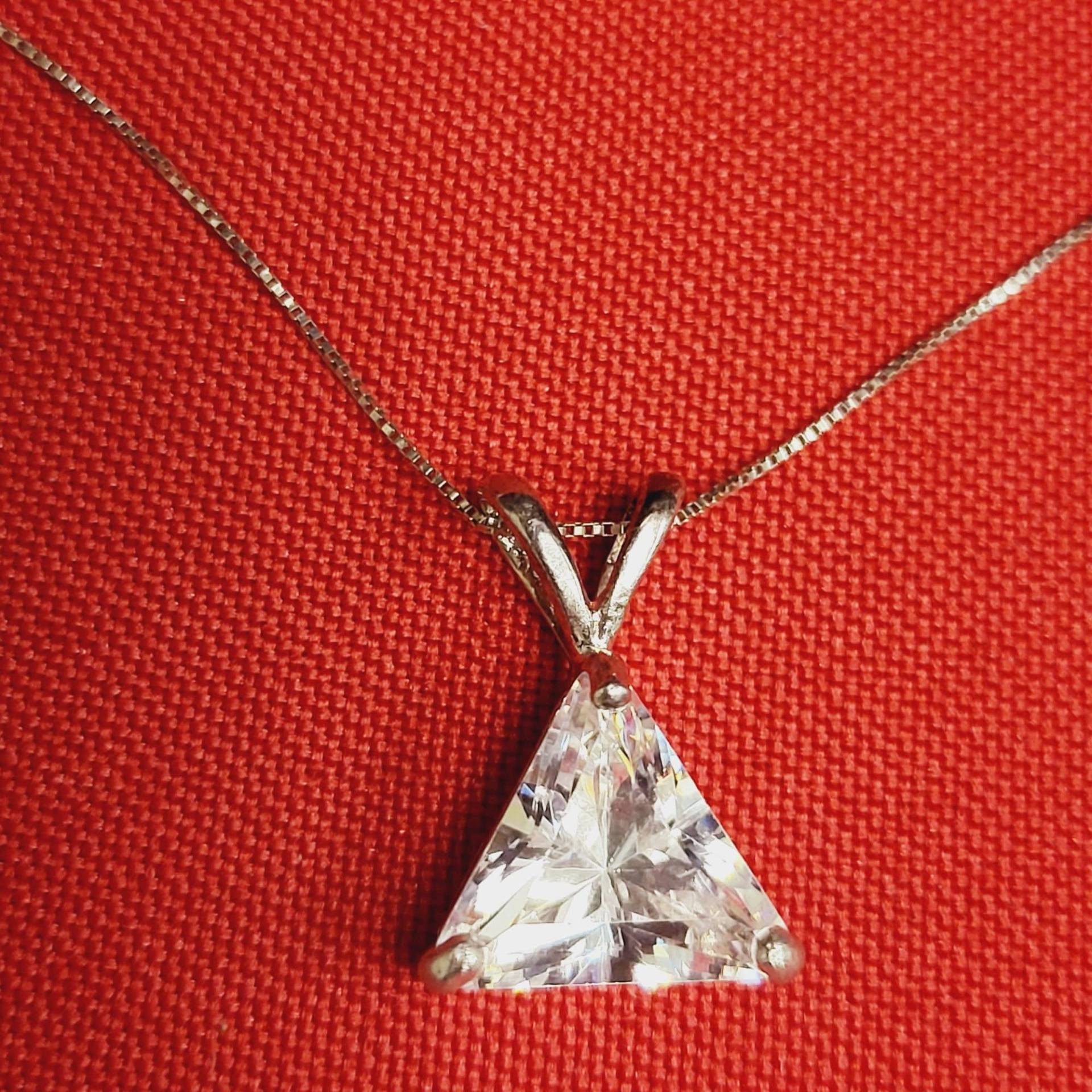 Zirkonia Halskette Markiert Mit 14 K F Am Kettenverschluss 925 Ms Anhänger von JodamelTreasures