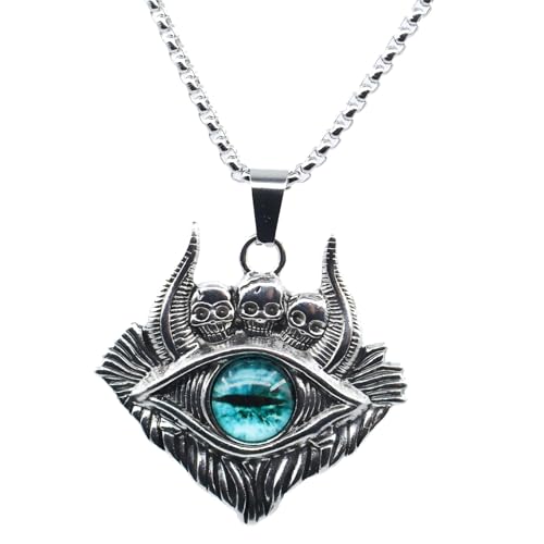 Joddfly Edelstahl Teufelsauge Anhänger Halskette Gothic Retro Stil 61.0 cm, Standard size, Edelstahl, Kein Edelstein Joddfly Edelstahl Teufelsauge Anhänger Halskette Gothic Retro Stil 61.0 cm, Standard size, Edelstahl, Kein Edelstein von Joddfly