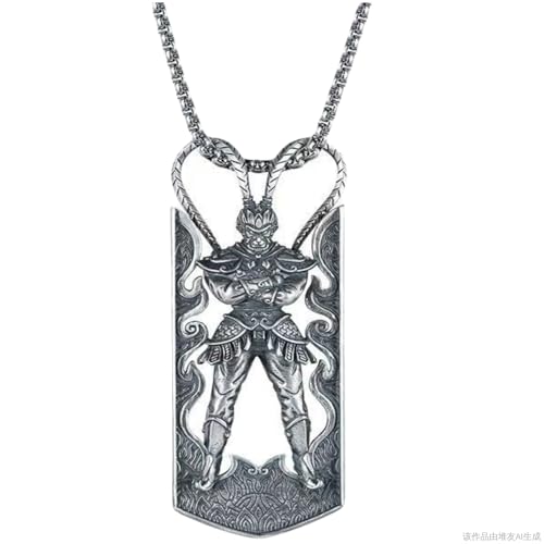 Joddfly Monkey Sun Wukong Kampf Buddha Anhänger Amulett Herren Lange Halskette, Edelstahl, Kein Edelstein Joddfly Monkey Sun Wukong Kampf Buddha Anhänger Amulett Herren Lange Halskette, Edelstahl, Kein Edelstein von Joddfly