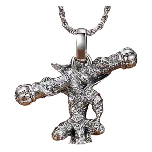 Joddfly Monkey Sun Wukong Kampf Buddha Anhänger Amulett Herren Lange Halskette (DSJGB) von Joddfly