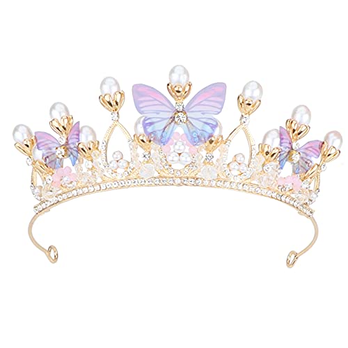 Jodsen Kristall Tiara für Mädchen damen, Prinzessin Krone Stirnband, Schmetterling Blume Perle Strass Königin, Haarschmuck Diadem Hochzeit Abschlussbälle Festumzüge Braut Kostüm Geburtstag Geschenke von Jodsen