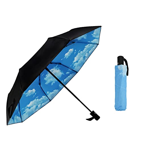 Regenschirm Sturmfest Windproof Kompaktes Repel Umbrella mit 8 Rippen UV Sonne Regen Leichter Regenschirm Auto Öffnen und Schließen Tragbare Regenschirm Schnell Trockene Regenschirm für Män Frauen (C) von Jodsen