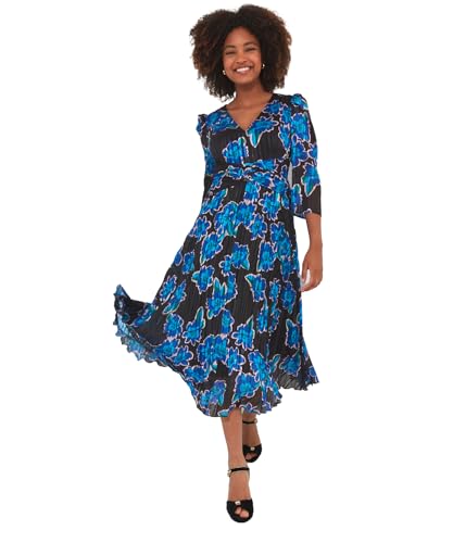 Joe Browns Damen Belted Oversized Floral Plisse Pleated Midaxi Dress Kleid für besondere Anlässe, Multi, 34 Joe Browns Damen Belted Oversized Floral Plisse Pleated Midaxi Dress Kleid für besondere Anlässe, Multi, 34 von Joe Browns