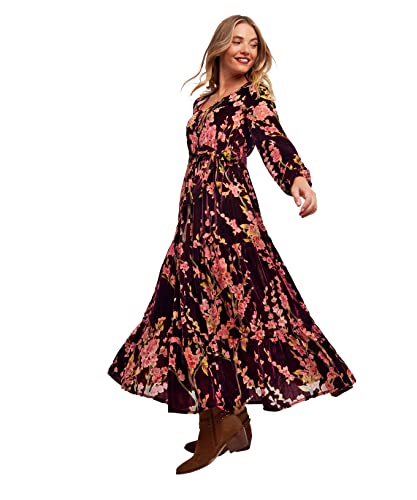 Joe Browns Damen Berry Floral Devoretie Taille Kleid, Beere, 42 von Joe Browns