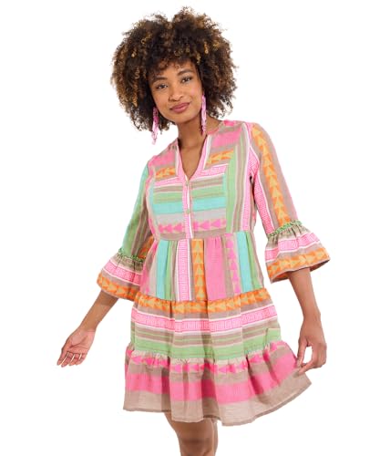 Joe Browns Damen Boho Jacquard Flared Sleeve Tunic Mini Dress Kleid, Rose, 42 von Joe Browns