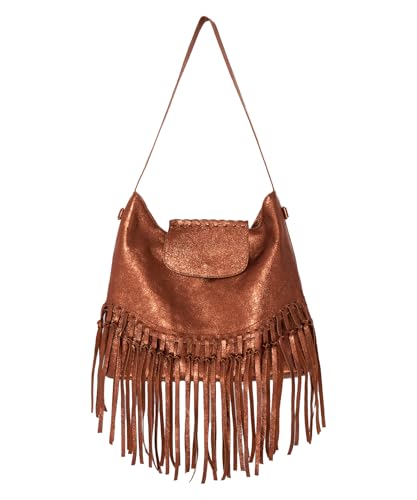 Joe Browns Damen Boho Tassel Trim Premium Suede Shoulder Bag Umhängetasche, Bronze von Joe Browns