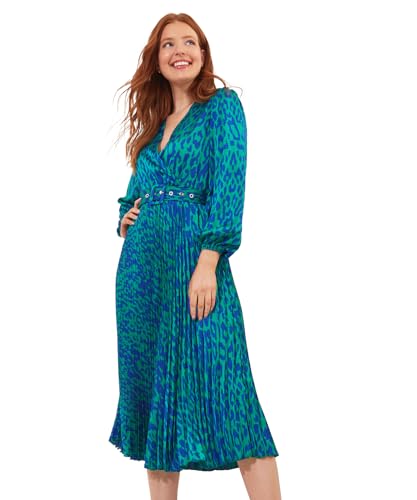 Joe Browns Damen Bold Animal Printed Pleated Wrap Front Satin Maxi Dress Kleid für besondere Anlässe, Multi, 42 von Joe Browns