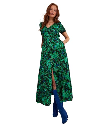Joe Browns Damen Cobalt Floral Layered Ruffle Maxi Dress Lässiges Kleid, hellgrün, 36 von Joe Browns