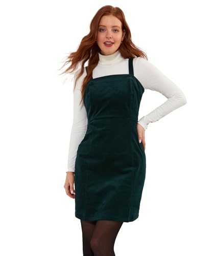 Joe Browns Damen Cutout Hem Cord Pinafore Mini Dress Lässiges Kleid, dunkelgrün, 42 von Joe Browns