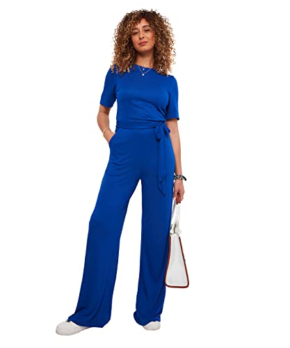 Joe Browns Damen Essential Jumpsuit mit weitem Bein und Bindegürtel an der Taille, Kurze Ärmel Overall, Schwarz, 36 von Joe Browns