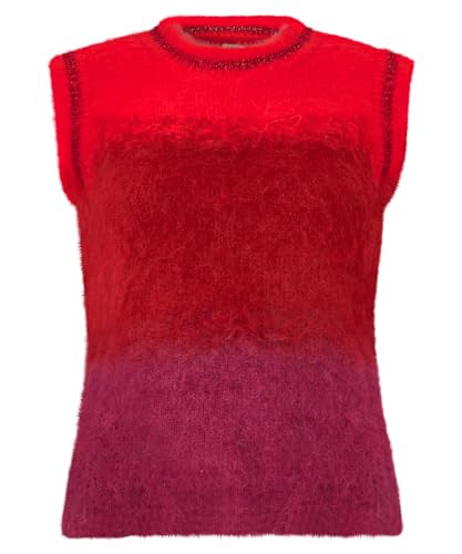 Joe Browns Damen Flauschiger Strickpullover mit Ombré-Effekt, lockere Passform Pullunder, Rot Ombre, 44 von Joe Browns