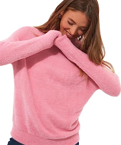 Joe Browns Damen Flauschiger kuscheliger Trichterkragen Pullover, Rose, 44 von Joe Browns