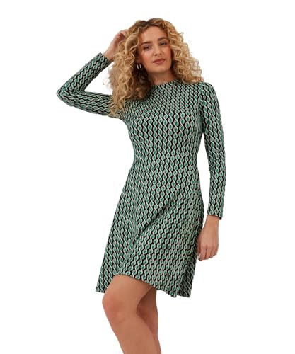 Joe Browns Damen Geometric Print High-Neck Jersey Mini Dress Lässiges Kleid, grün, 40 Joe Browns Damen Geometric Print High-Neck Jersey Mini Dress Lässiges Kleid, grün, 40 von Joe Browns