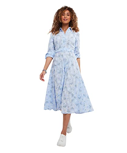 Joe Browns Damen Hemdkleid mit Blumenmuster und Schnürung an der Taille Lässiges Kleid, blau, 42 von Joe Browns