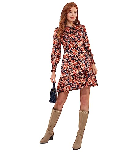 Joe Browns Damen Herbst Blumen Satin Mini Skater Lässiges Kleid, Multi, 40 von Joe Browns