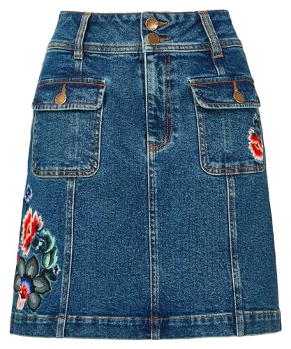 Joe Browns Damen Jeans-Minirock in A-Linie mit Taschendetail Rock, blau, 44 von Joe Browns