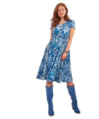 Joe Browns Damen Knielanges Boho Kontrastdruck Kleid, blau, 36 von Joe Browns