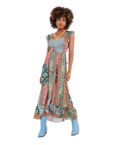Joe Browns Damen Lace Detail Patchwork Maxi Dress Kleid, blau, 44 von Joe Browns