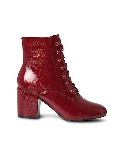 Joe Browns Damen Lack Blockabsatz Schnürstiefeletten Stiefelette, rot, 37 EU Weit von Joe Browns