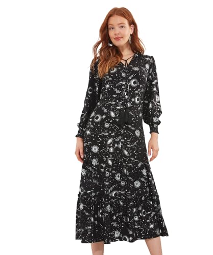 Joe Browns Damen Maxikleid mit foliertem Sternbild und Nackenband Lässiges Abendkleid, Schwarz, 42 von Joe Browns