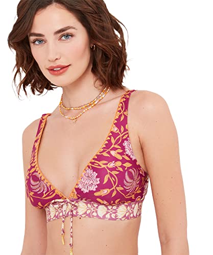 Joe Browns Damen Mix and Match Boho V-Ausschnitt Häkeldetails Bikinioberteil Bikini, Himbeere Multi, 38 von Joe Browns