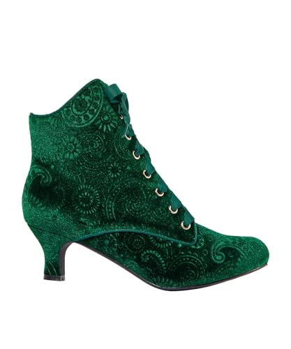Joe Browns Damen Paisley Embossed Velvet Ankle Boots with Ribbon Laces Stiefelette, dunkelgrün, 37 EU Weit Joe Browns Damen Paisley Embossed Velvet Ankle Boots with Ribbon Laces Stiefelette, dunkelgrün, 37 EU Weit von Joe Browns