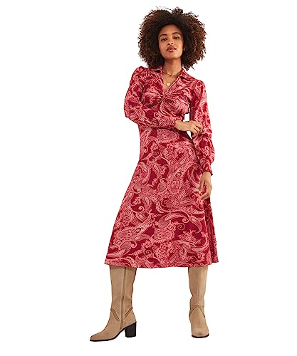 Joe Browns Damen Paisley Print Jersey Twist Front Midi Shirt Casual Dress, Multi, 40 von Joe Browns