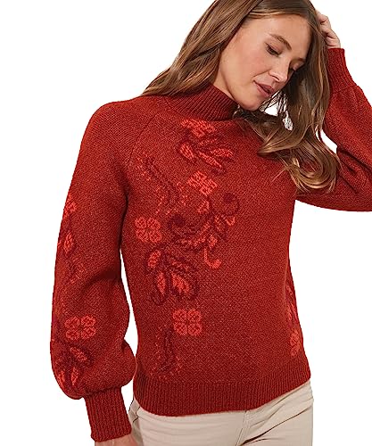 Joe Browns Damen Paisleymuster und Ballonärmeln und Trichterkragen Pullover, Rust, 42 von Joe Browns