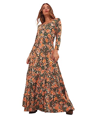 Joe Browns Damen Petite Boho Floral Print Long Sleeve Maxi Casual Dress, Multi, 38 Zierlich von Joe Browns