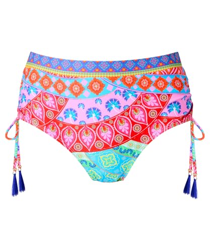 Joe Browns Damen Recycled Content Patchwork Tassel Trim Brief Bikini-Unterteile, Blau/Mehrfarbig, 42 von Joe Browns