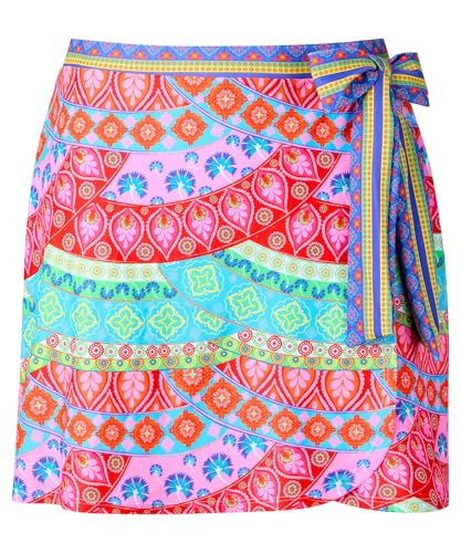 Joe Browns Damen Recycled Content Patchwork Tassel Trim Wrap Swim Skirt Bikini-Unterteile, Blau/Mehrfarbig, 44 von Joe Browns