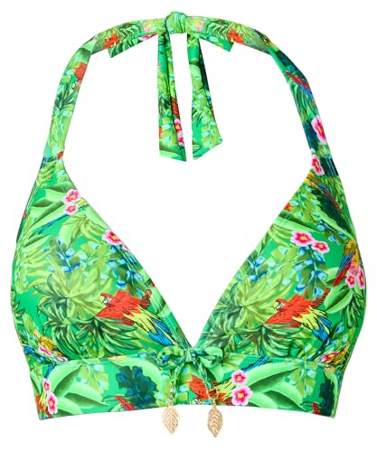Joe Browns Damen Recycled Content Tropical Print Halter Top Bikini, Grün Multi, 36 von Joe Browns