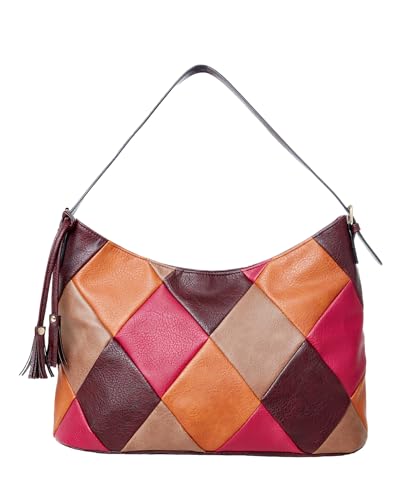 Joe Browns Damen Retro Patchwork Slouchy Shoulder Bag Tasche, Braun/Mehrfarbig von Joe Browns