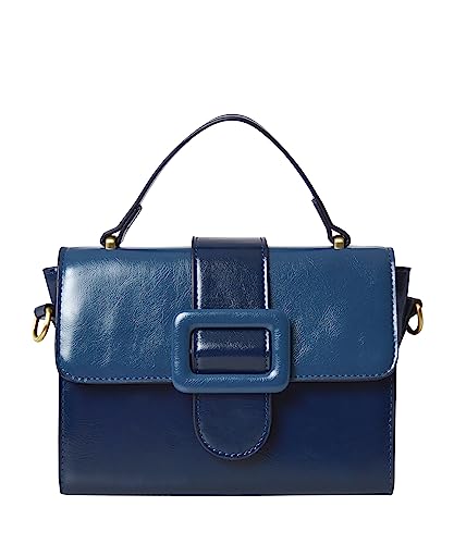 Joe Browns Damen Retro Umhängetasche mit Schnalle, Boxy Tasche, blau von Joe Browns