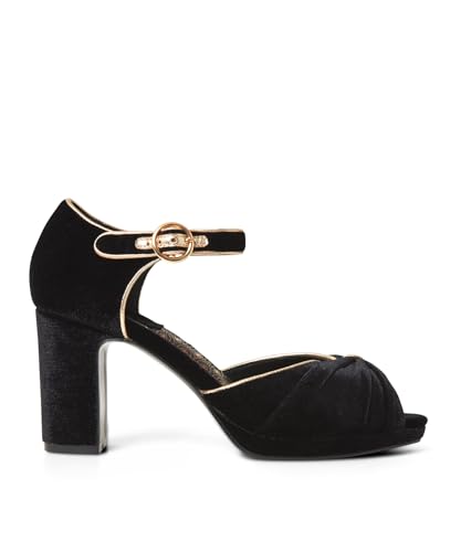 Joe Browns Damen Knöchelriemchen mit Samtknoten vorne Pumps, Schwarz, 35.5 EU von Joe Browns