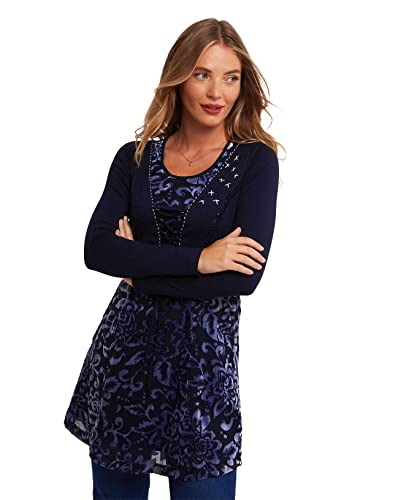 Joe Browns Damen Schnürung Bolero Tunika-Shirt, Midnight, 34 von Joe Browns