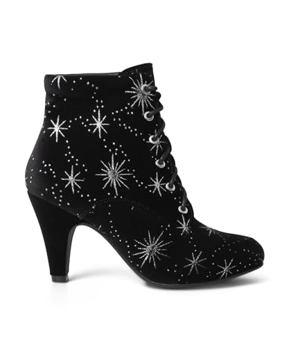 Joe Browns Damen Starry Embroidered Heeled Velvet Boots Stiefelette, Black, 43 EU von Joe Browns