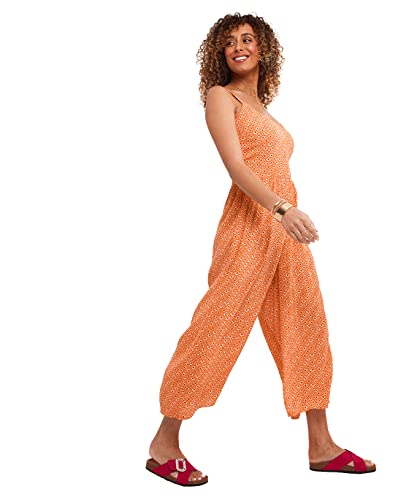 Joe Browns Damen Strappy Boho Wide Leg Cropped Jumpsuit Overall, Orange, 38 von Joe Browns