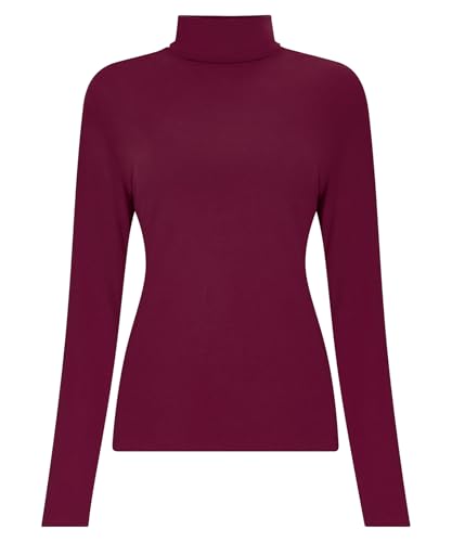 Joe Browns Damen Supersoft Roll-Neck Jersey Top with Button Cuffs Hemd, Beere, 44 von Joe Browns